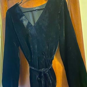 J Crew black velvet top